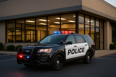 Can police patrol a private business instead of using security guards?